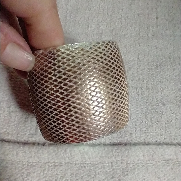 Super wide textured goldtone cuff bracelet runway statement - Picture 1 of 4